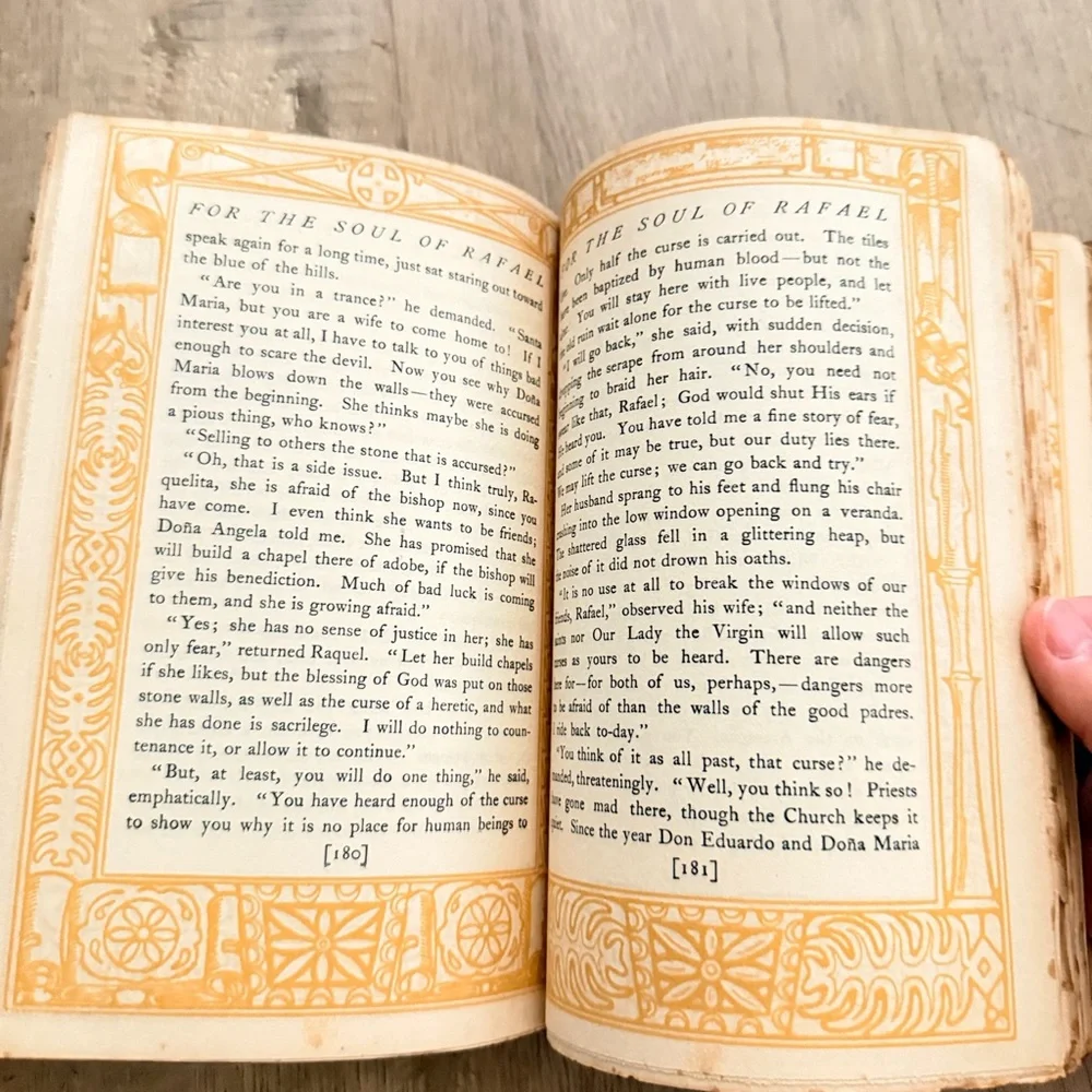 Antique 1914 Book, For the Soul of‎ Rafael by Marah Ellis Ryan, Historical Novel